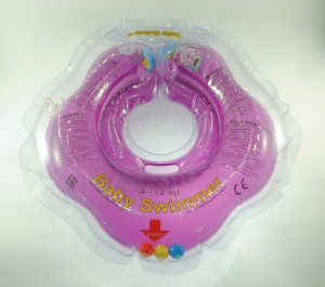 Круг BabySwimmer для купания новорожденных, с погремушкой 0-24m, вес 3-12кг